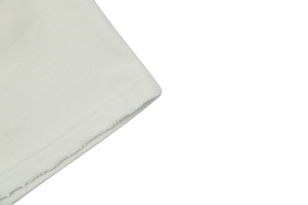 Balenciaga Small Logo Paris Lettering Embroidered Shorts — Cream