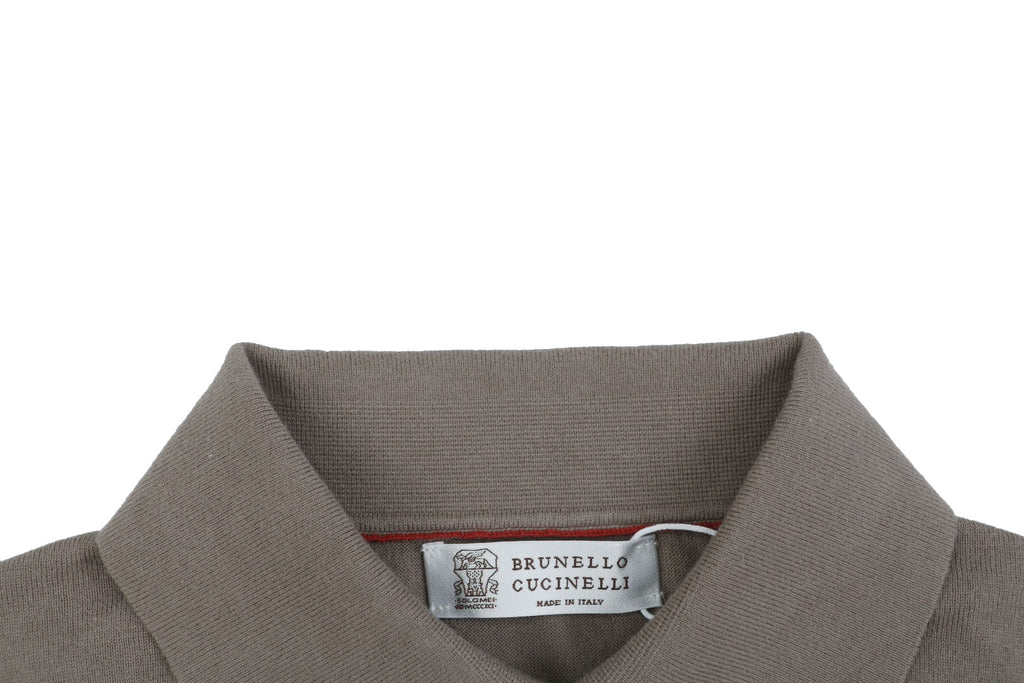 Berluti Red Label Jacquard Polo Short Sleeve Shirt — Khaki Brown