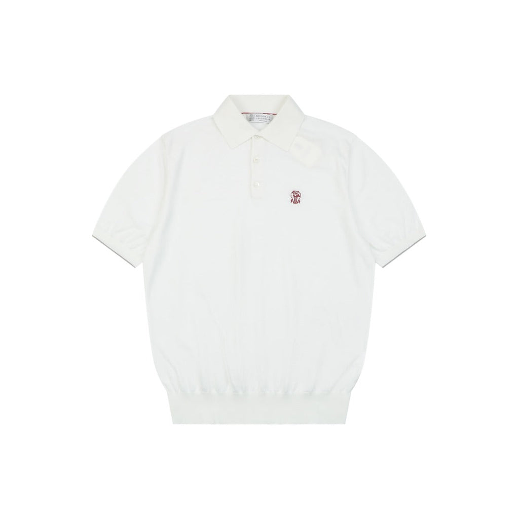 Berluti Red Label Jacquard Polo Short Sleeve Shirt — White