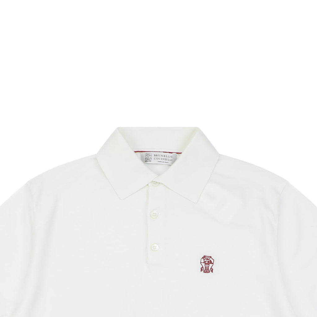 Berluti Red Label Jacquard Polo Short Sleeve Shirt — White