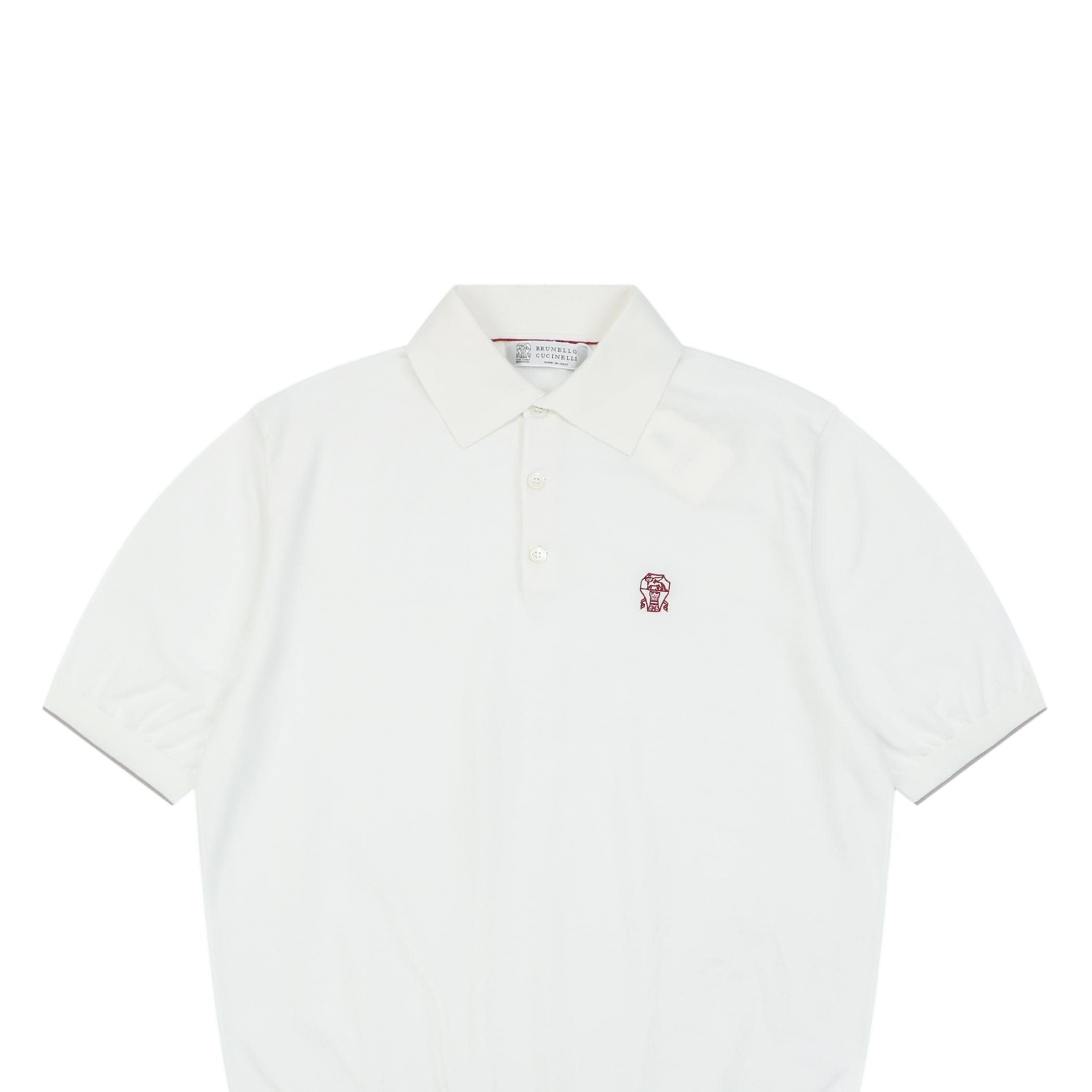 Berluti Red Label Jacquard Polo Short Sleeve Shirt — White