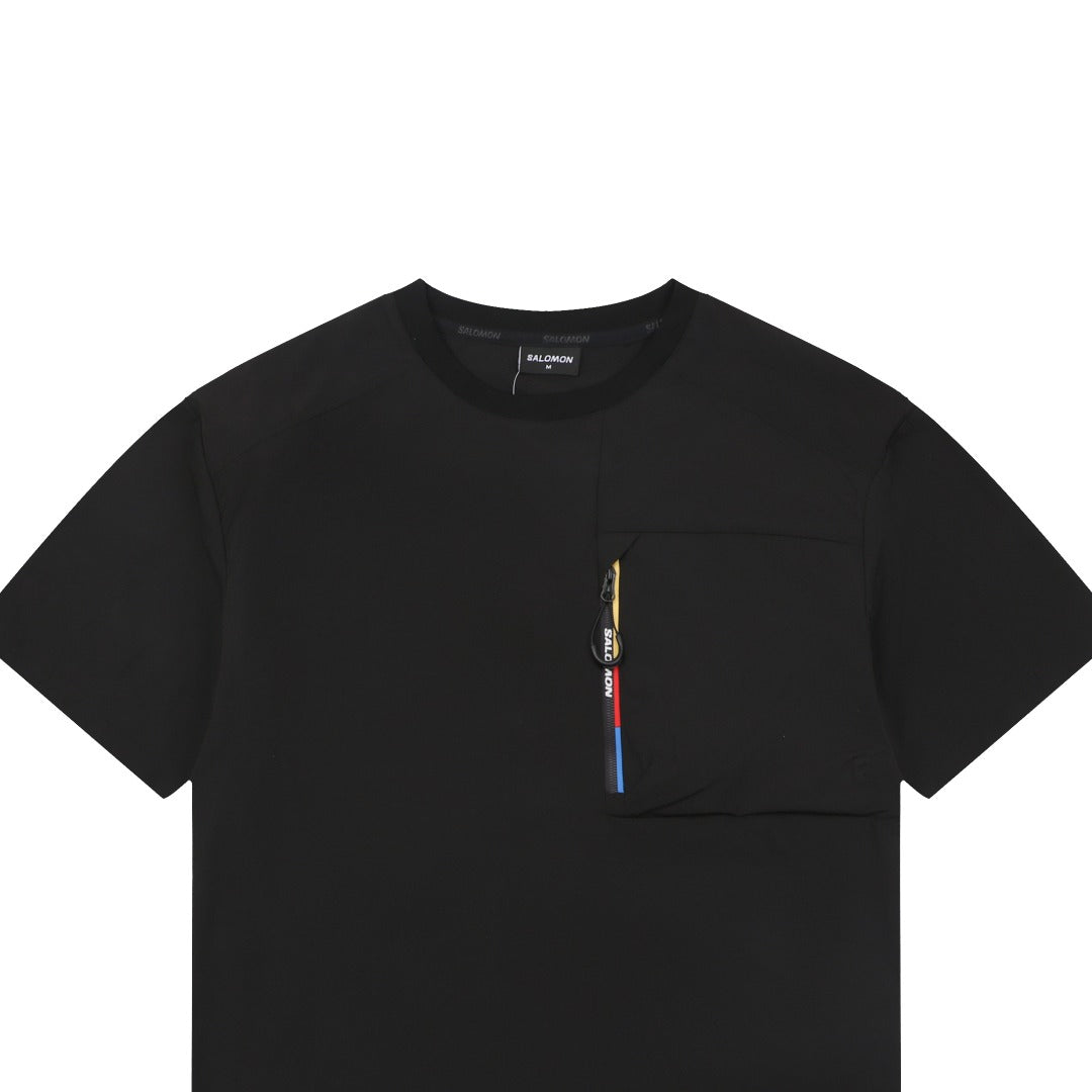 Salomon Racing Flag Zip Pocket Short Sleeve Tee