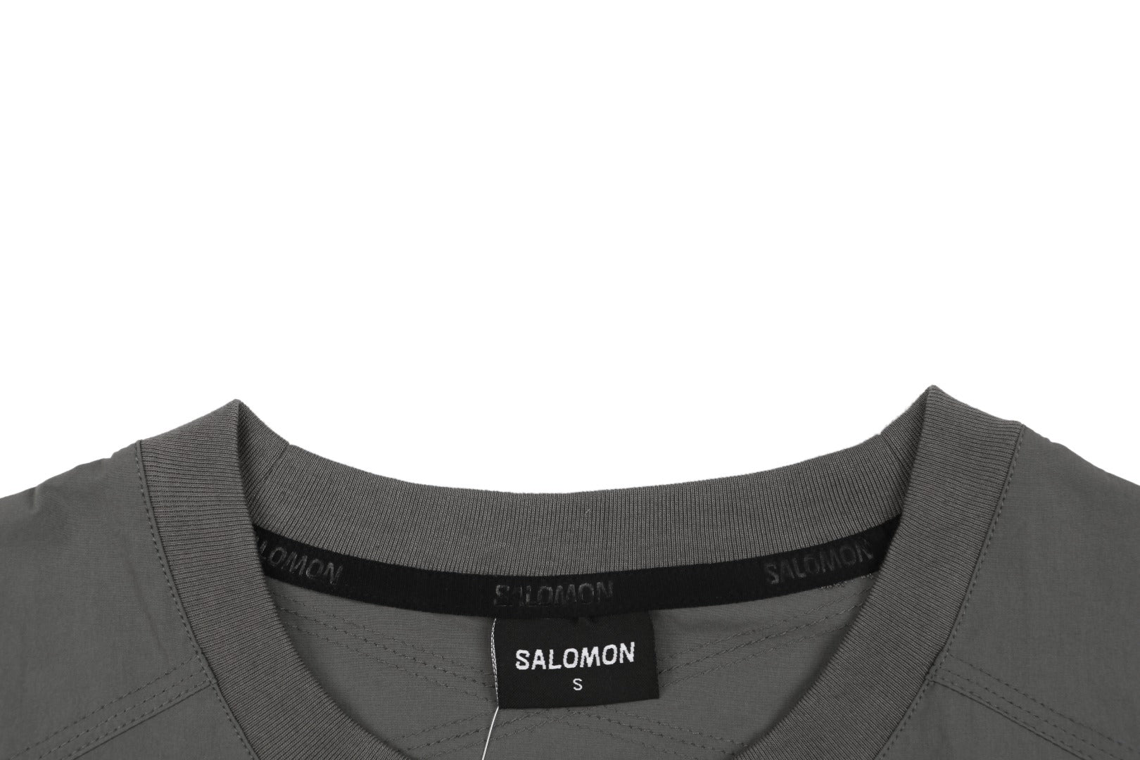 Salomon Racing Flag Zip Pocket Short Sleeve Tee — Grey