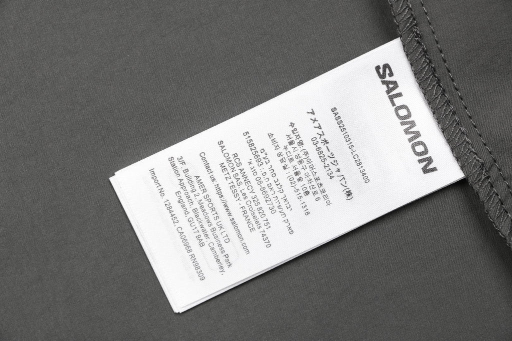 Salomon Racing Flag Zip Pocket Short Sleeve Tee — Grey