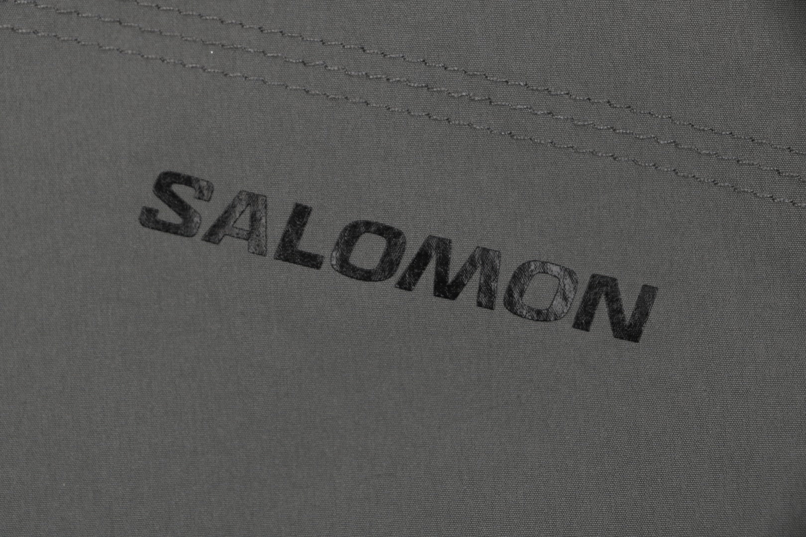 Salomon Racing Flag Zip Pocket Short Sleeve Tee — Grey