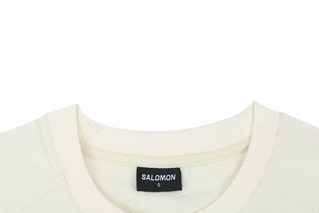 Salomon Racing Flag Zip Pocket Short Sleeve Tee — Beige