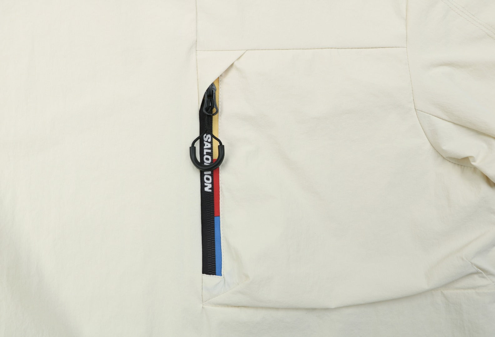 Salomon Racing Flag Zip Pocket Short Sleeve Tee — Beige