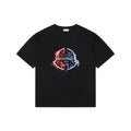 Moncler Red & Blue Ink Splash Oversized Logo Print Short Sleeve Tee