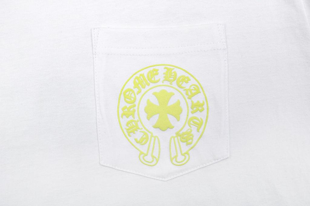 Chrome Hearts Cross Floral Sleeve & Gothic Script Back Print Long Sleeve Tee — White