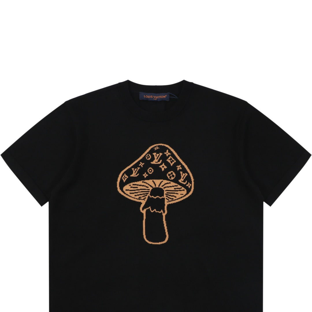 Louis Vuitton Monogram Mushroom Jacquard Short Sleeve Tee — Black