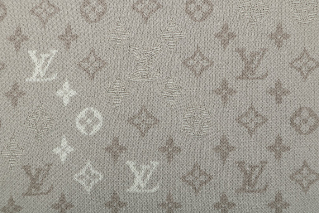 Louis Vuitton Gradient Monogram Intarsia Jacquard Short Sleeve Tee — Grey