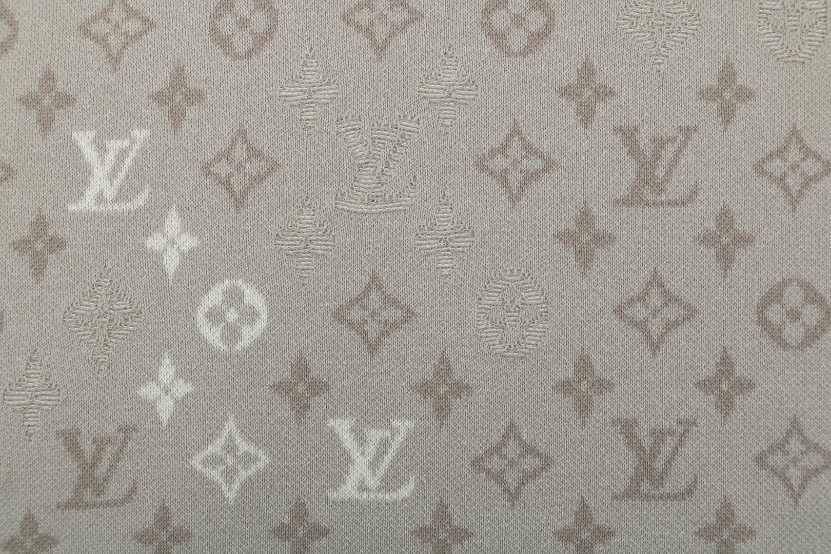 Louis Vuitton Gradient Monogram Intarsia Jacquard Short Sleeve Tee — Grey