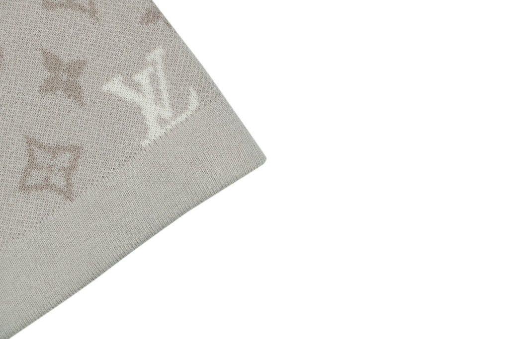 Louis Vuitton Gradient Monogram Intarsia Jacquard Short Sleeve Tee — Grey