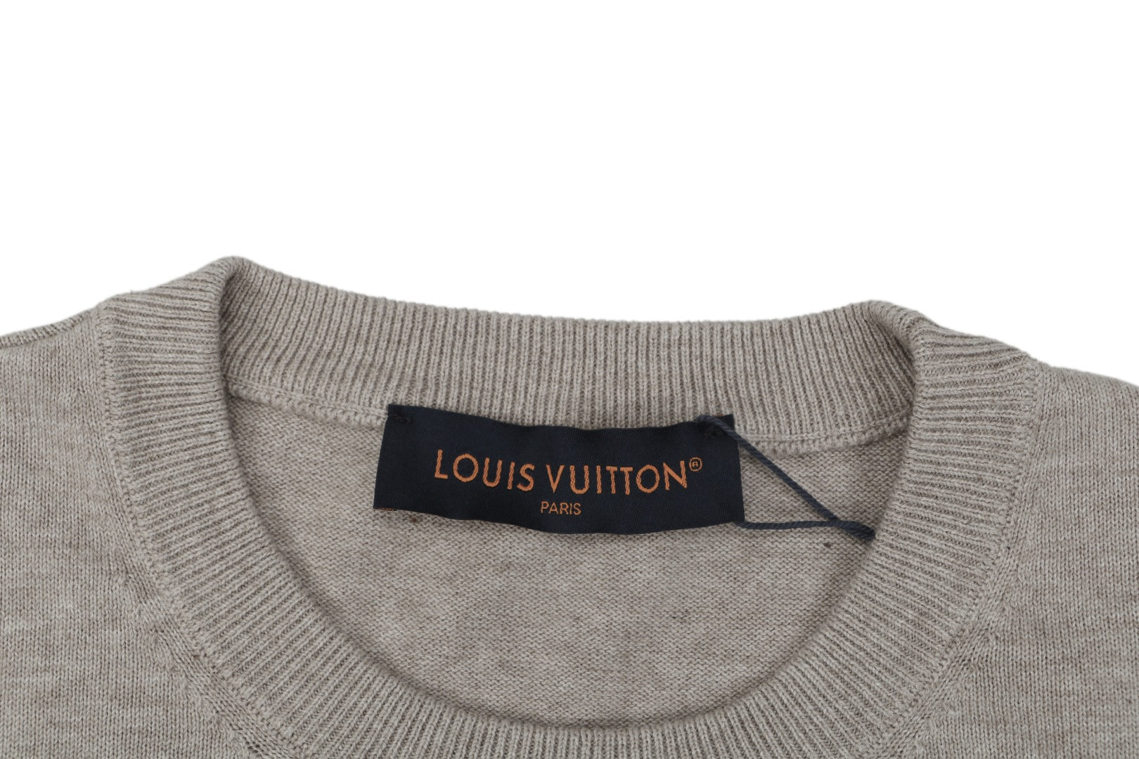Louis Vuitton × Park Seo-Bo Chenille Script Jacquard Short Sleeve Tee — Stone Grey