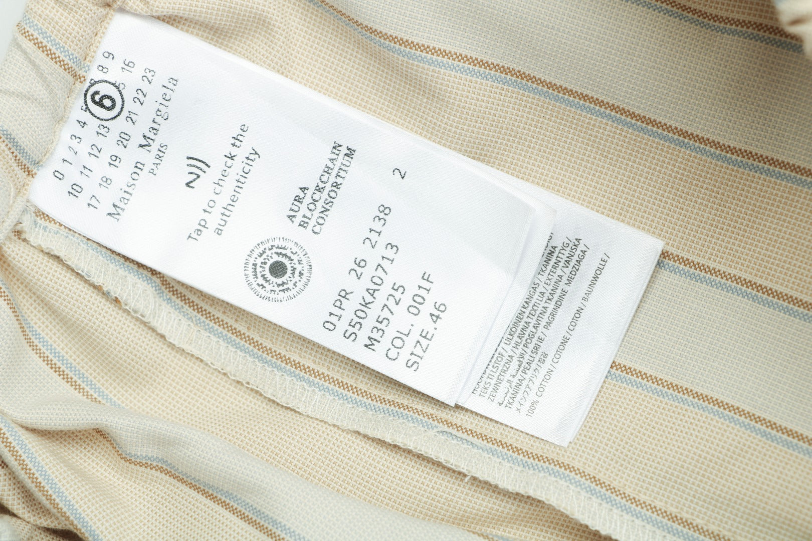 Maison Margiela Vertical Stripe Trousers — Cream
