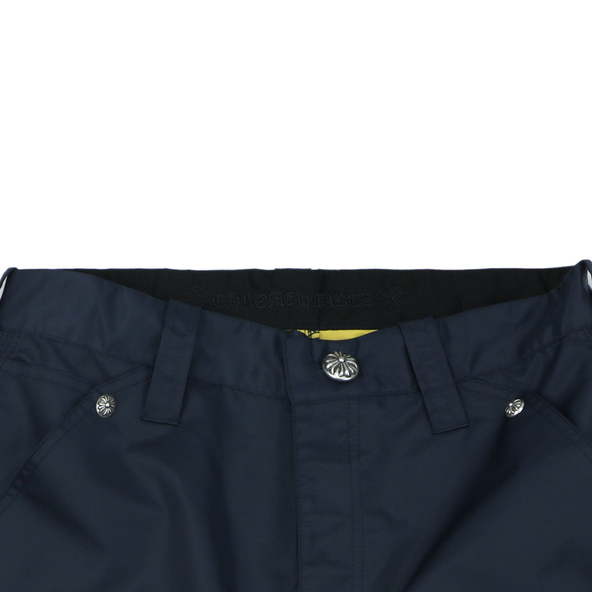 Chrome Hearts 24FW Patchwork Leather Lumberjack Shorts — Navy
