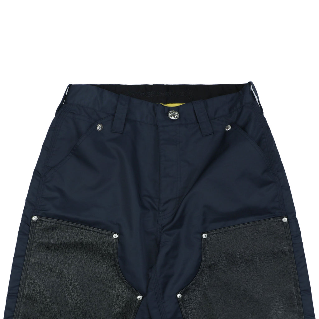 Chrome Hearts 24FW Patchwork Leather Lumberjack Shorts — Navy