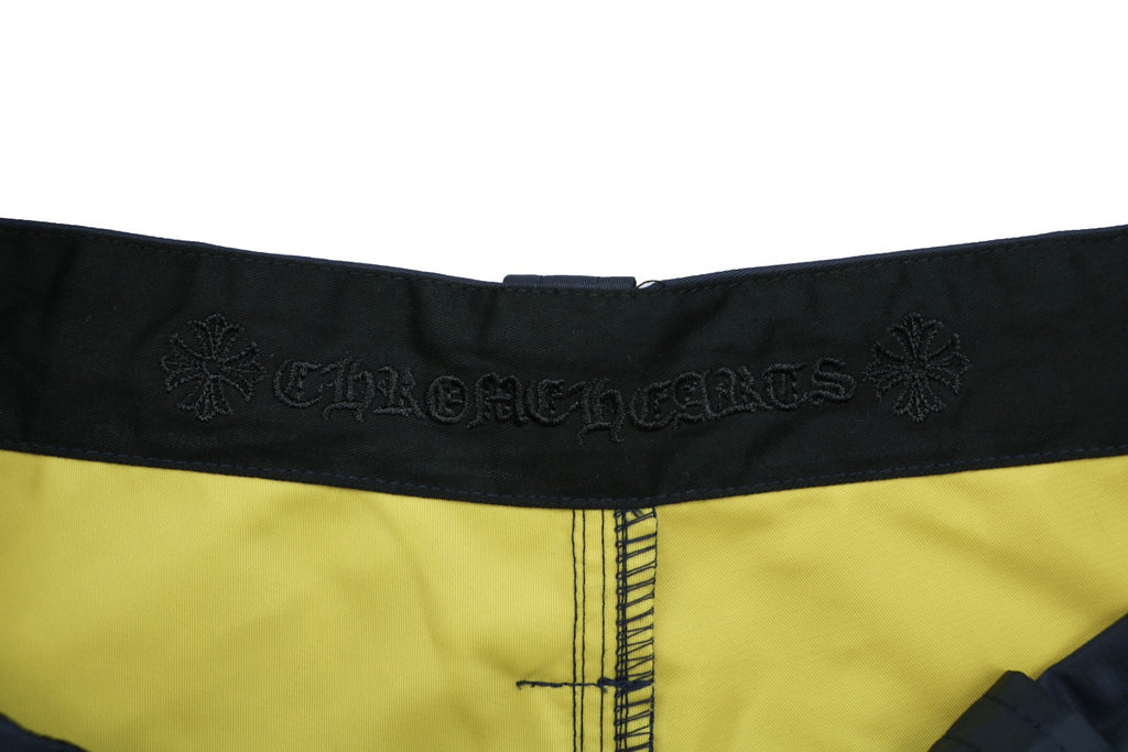 Chrome Hearts 24FW Patchwork Leather Lumberjack Shorts — Navy
