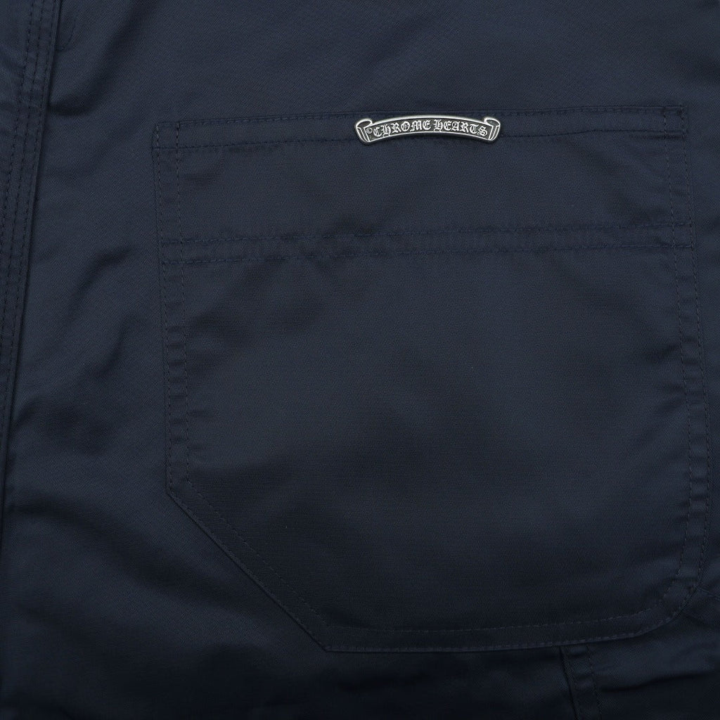 Chrome Hearts 24FW Patchwork Leather Lumberjack Shorts — Navy