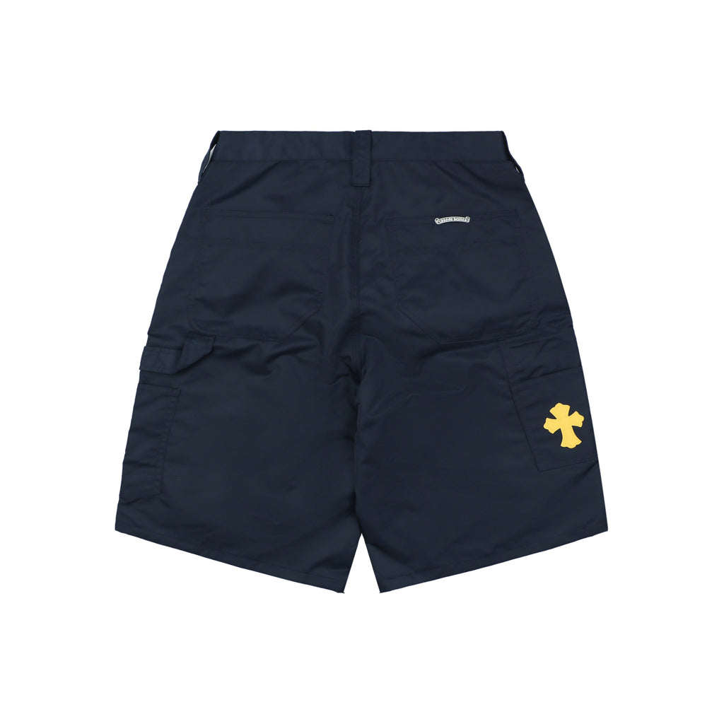 Chrome Hearts 24FW Patchwork Leather Lumberjack Shorts — Navy