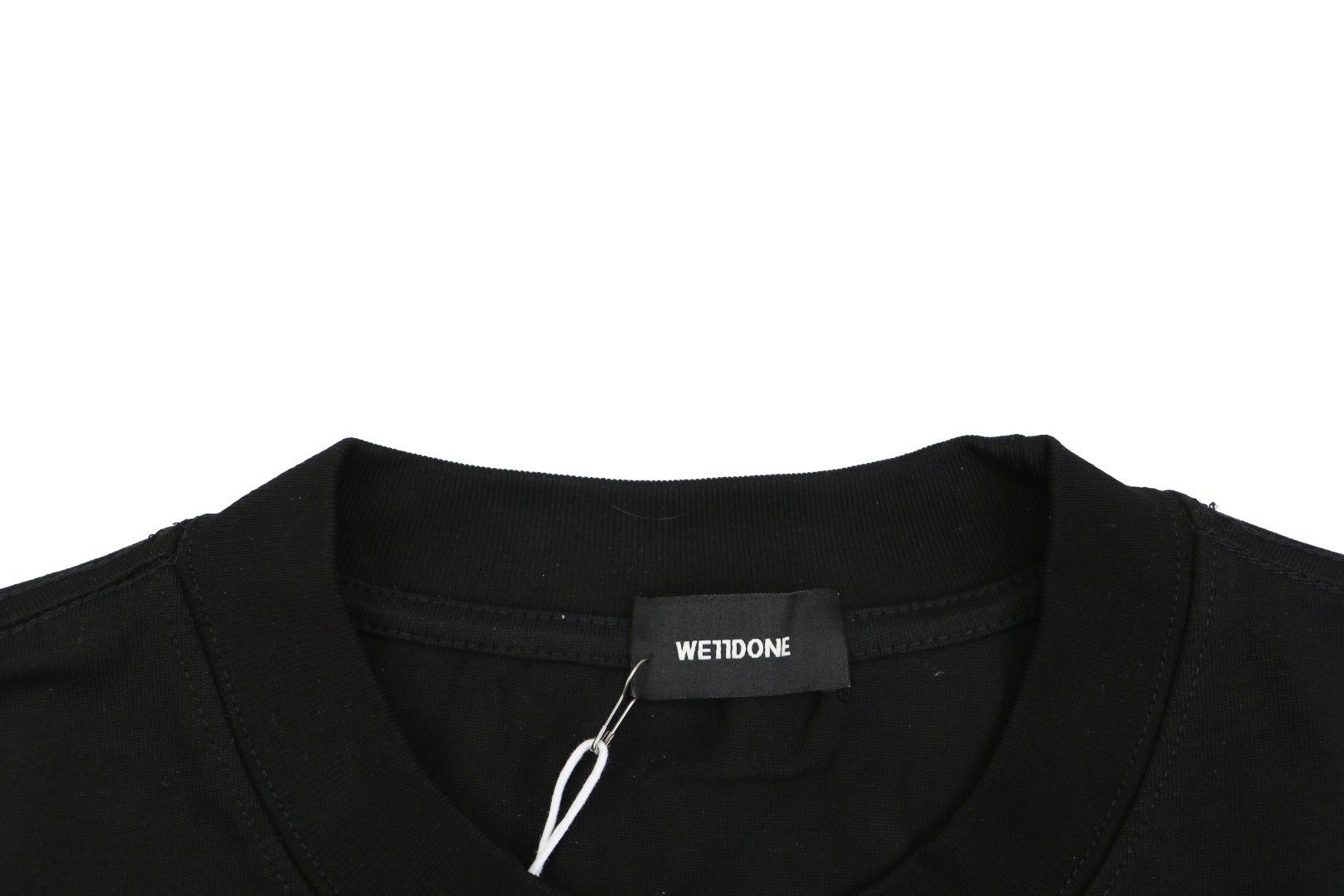 We11done Heart WE Letter Appliqué Embroidered Short Sleeve Tee — Black