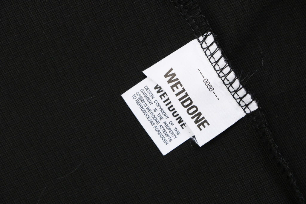 We11done Heart WE Letter Appliqué Embroidered Short Sleeve Tee — Black