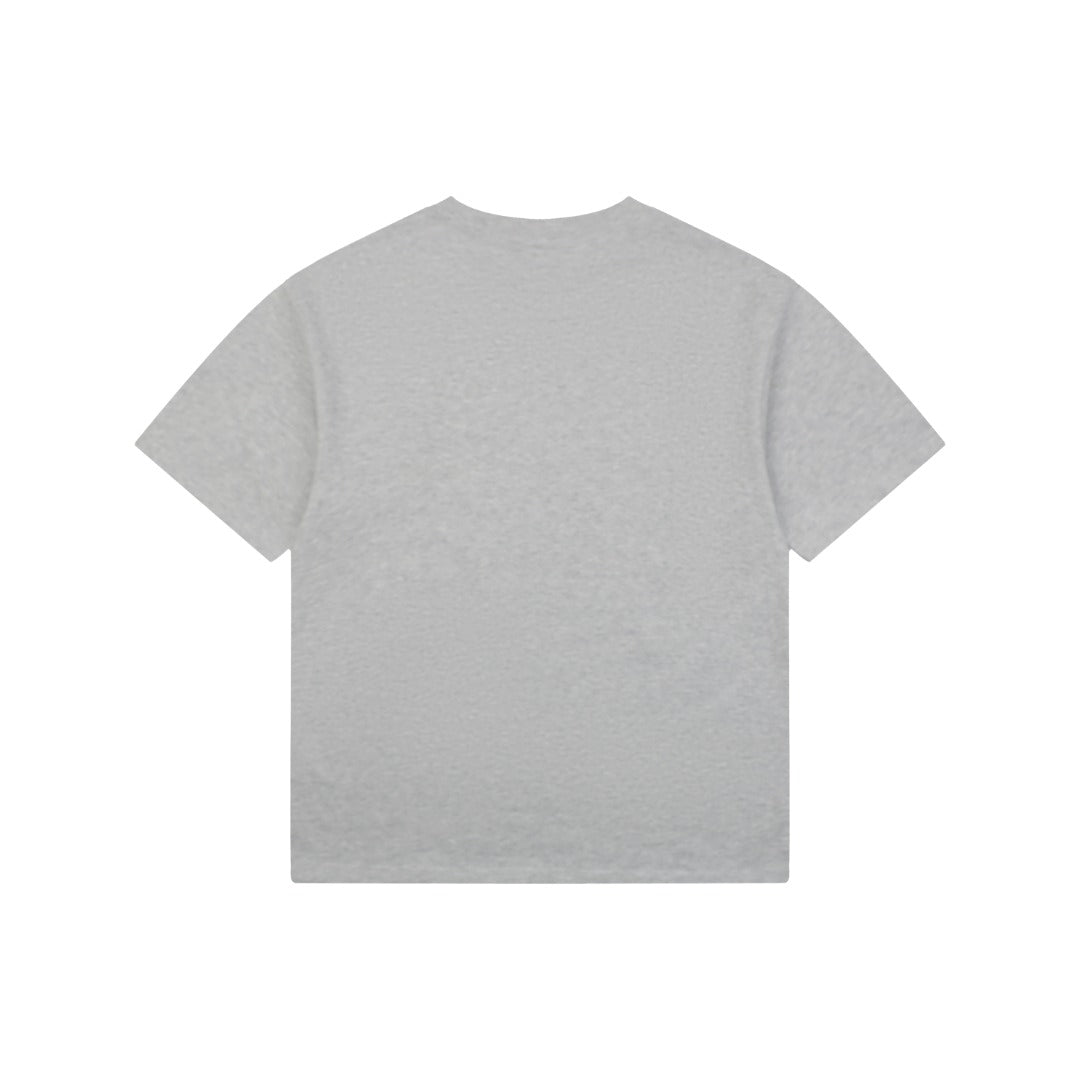 We11done Heart WE Letter Appliqué Embroidered Short Sleeve Tee — Light Grey
