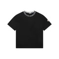 Moncler Letter Ribbed Collar Short Sleeve Tee — Black