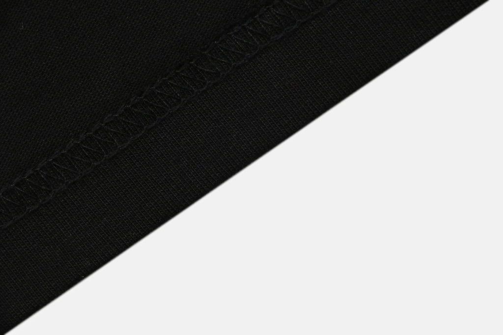 Moncler Letter Ribbed Collar Short Sleeve Tee — Black