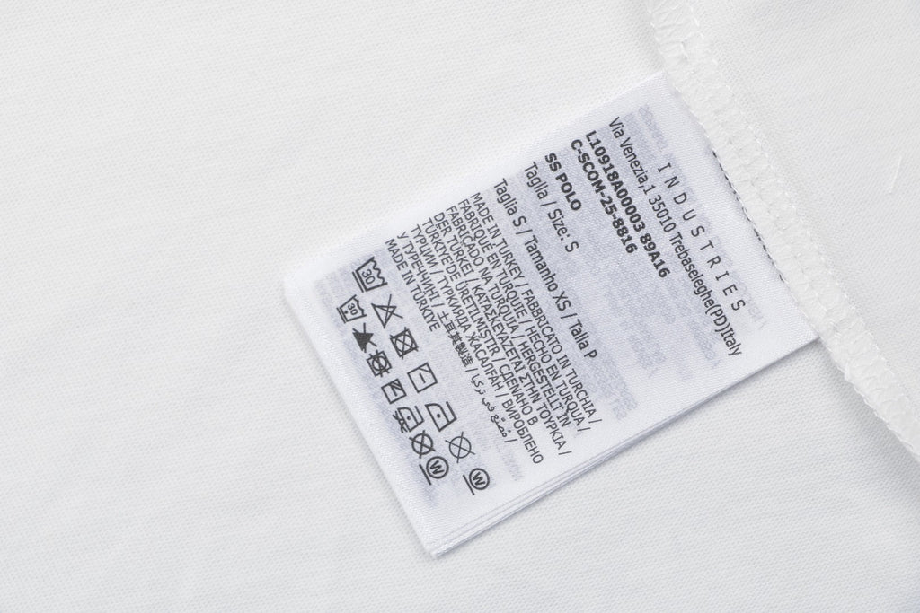 Moncler Letter Ribbed Collar Short Sleeve Tee — White