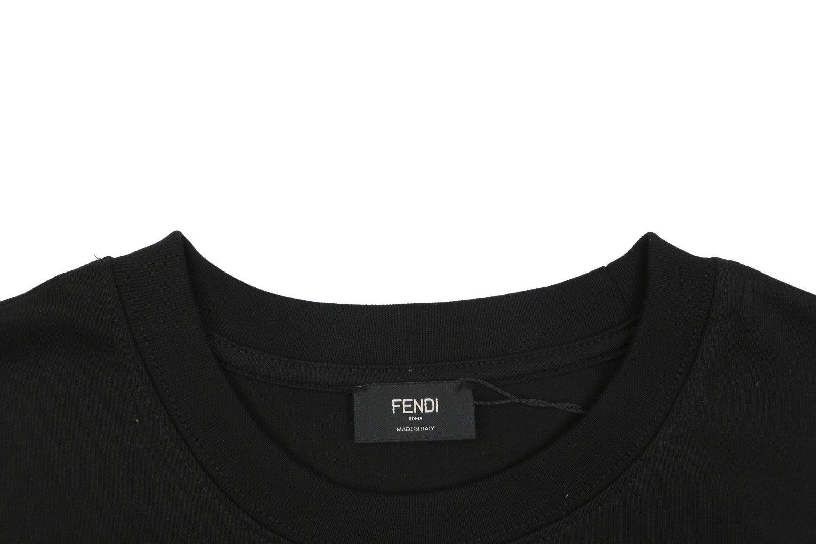 Fendi Yellow & White Monster Eyes Heat-Transfer Print Short Sleeve Tee — Black