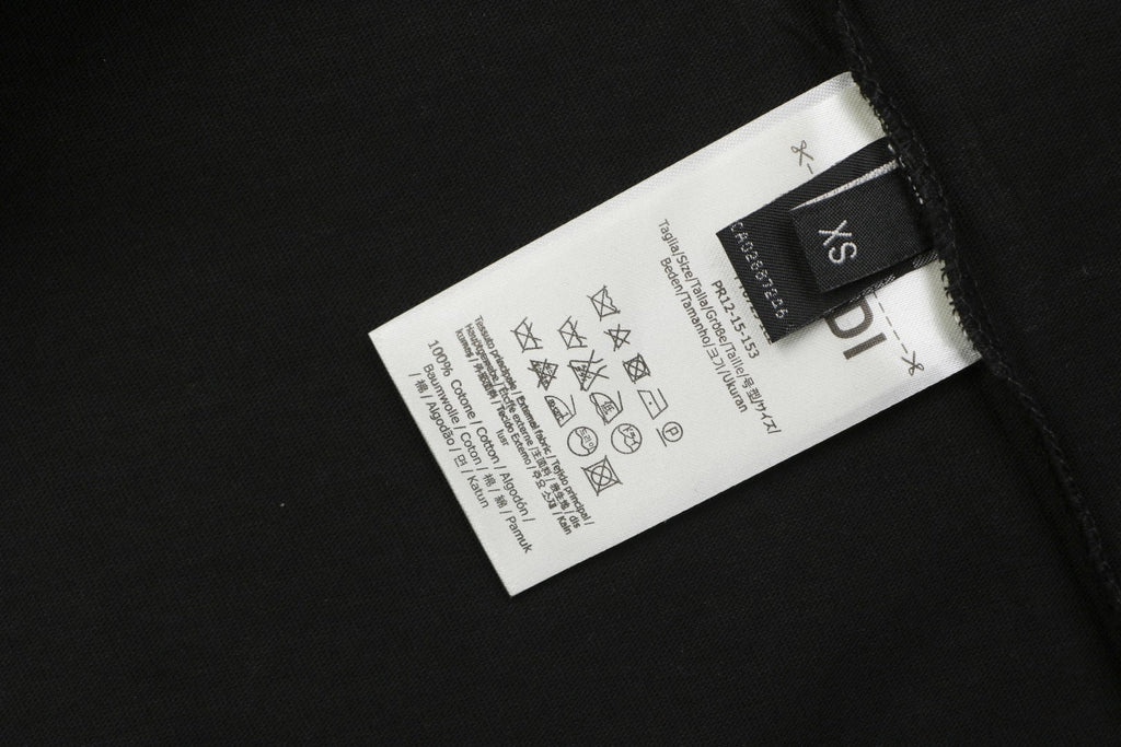 Fendi Yellow & White Monster Eyes Heat-Transfer Print Short Sleeve Tee — Black