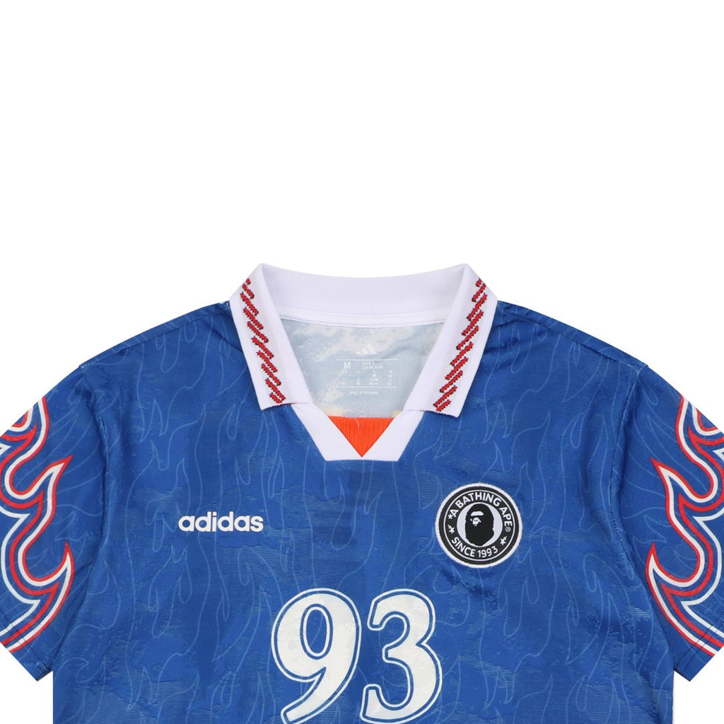 BAPE × Adidas Ape Head '93 Football Jersey Short Sleeve Tee — Royal Blue