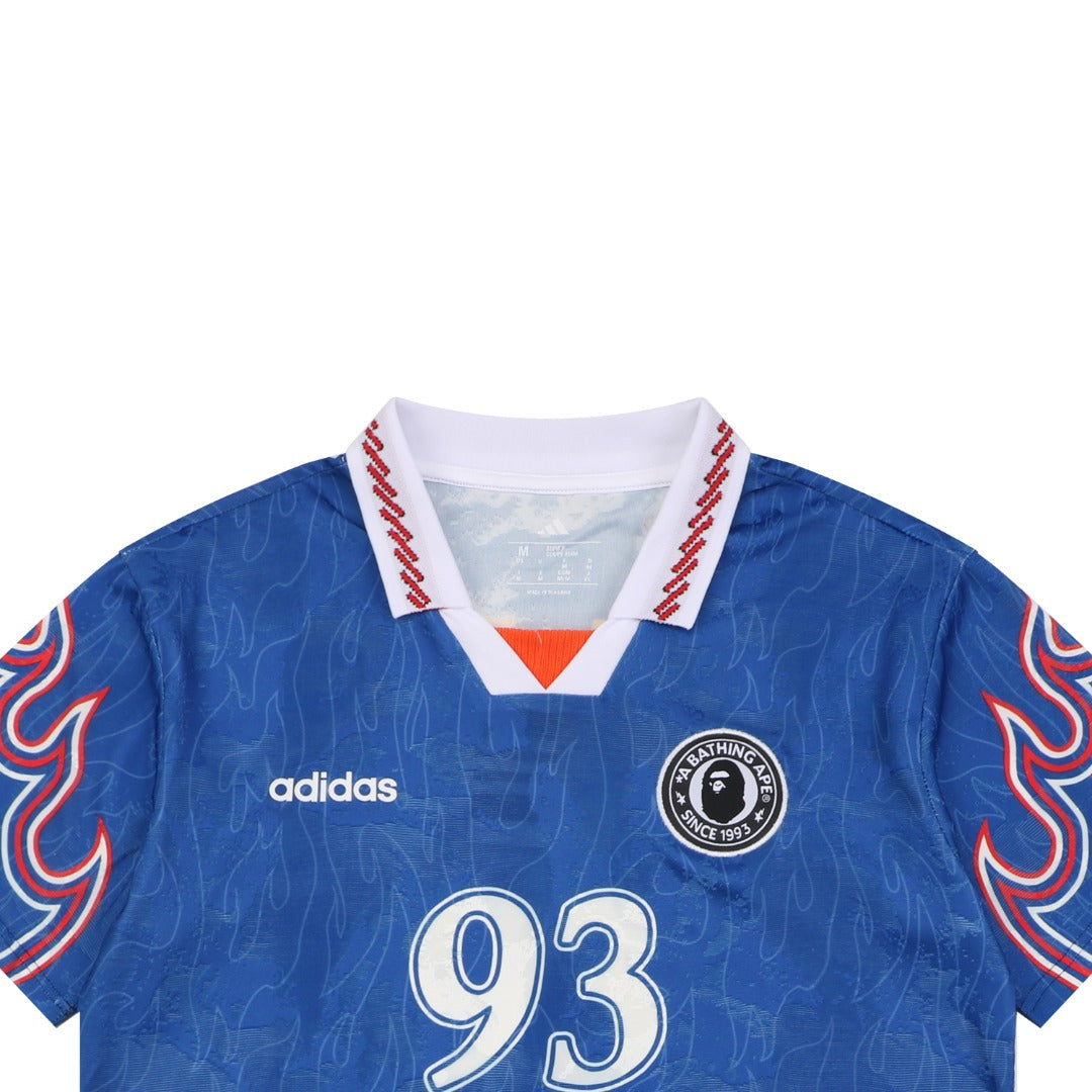 BAPE × Adidas Ape Head '93 Football Jersey Short Sleeve Tee — Royal Blue