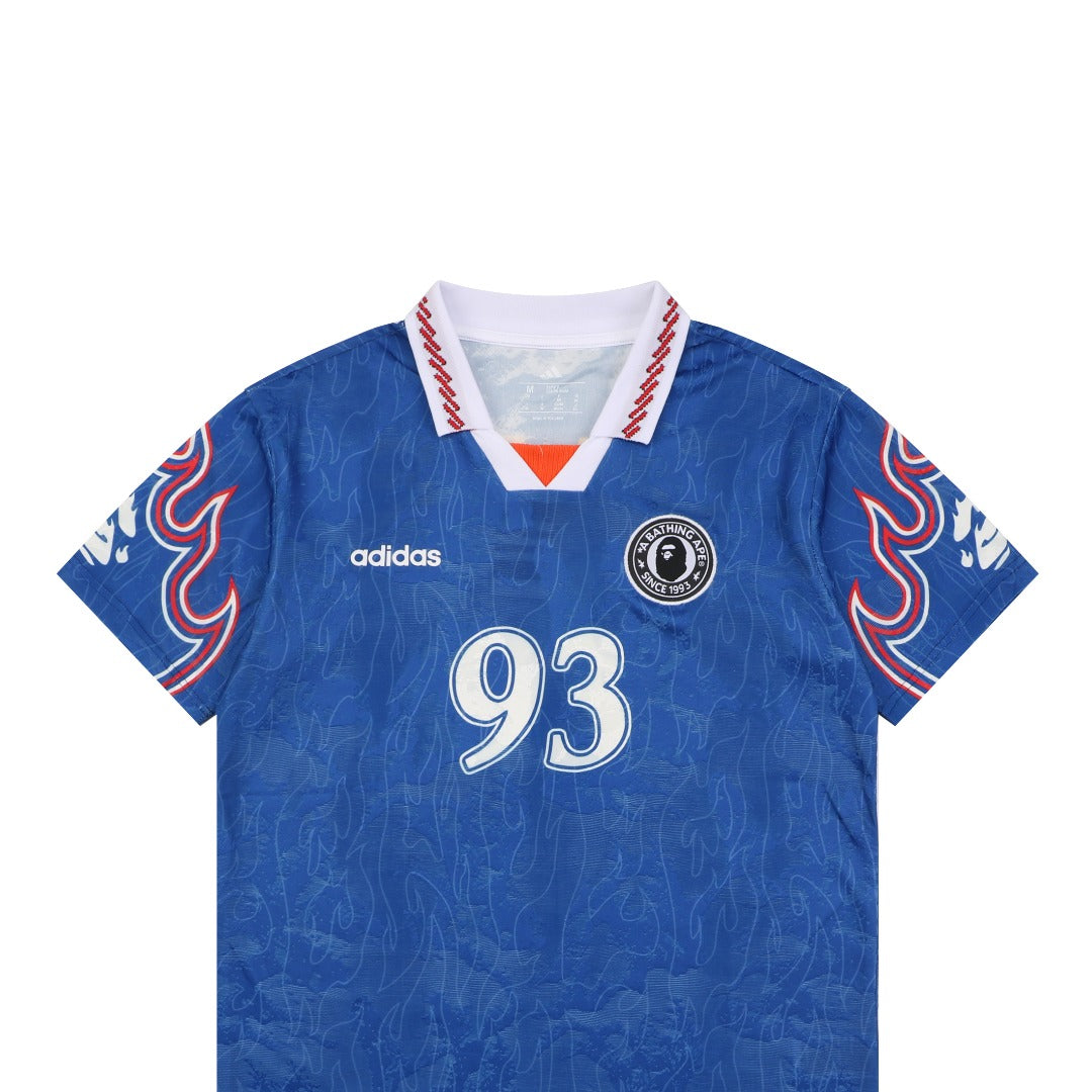 BAPE × Adidas Ape Head '93 Football Jersey Short Sleeve Tee — Royal Blue