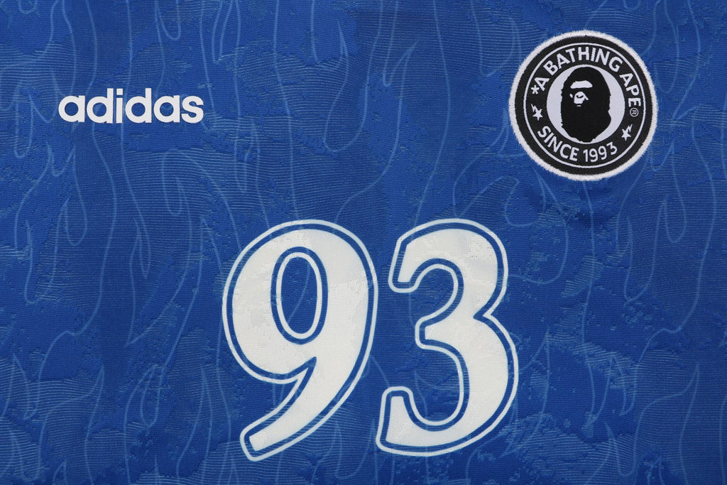 BAPE × Adidas Ape Head '93 Football Jersey Short Sleeve Tee — Royal Blue