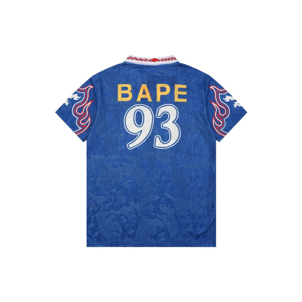 BAPE × Adidas Ape Head '93 Football Jersey Short Sleeve Tee — Royal Blue