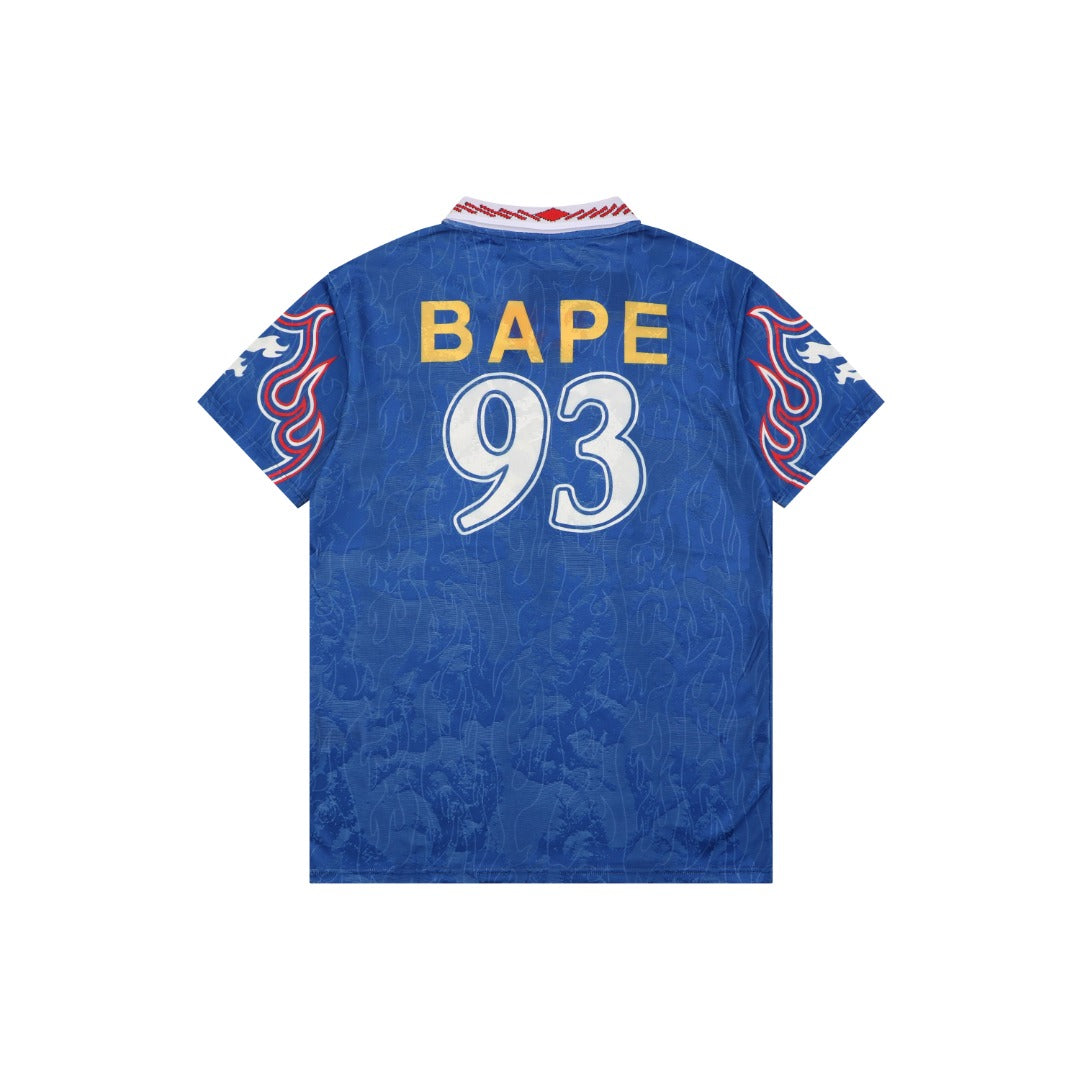 BAPE × Adidas Ape Head '93 Football Jersey Short Sleeve Tee — Royal Blue