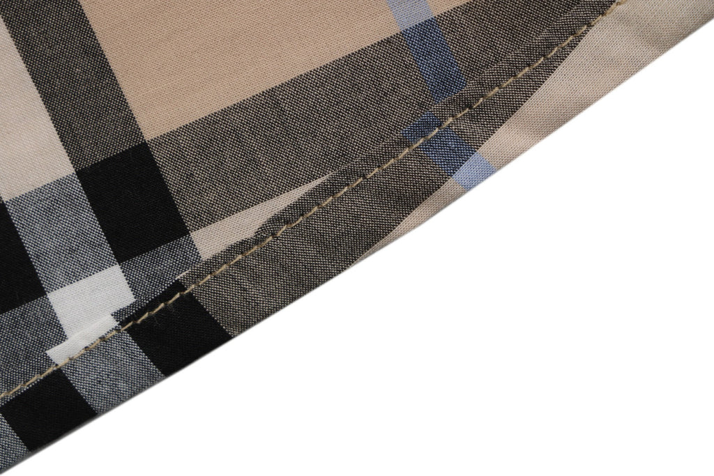 Burberry Patchwork Check Long Sleeve Shirt — Camel
