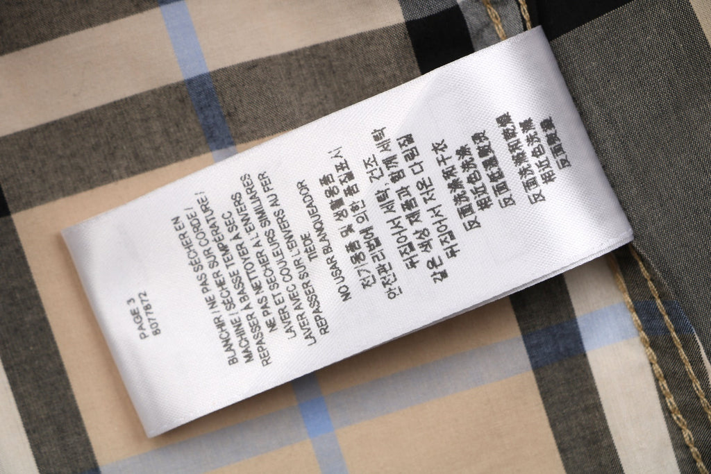 Burberry Patchwork Check Long Sleeve Shirt — Camel