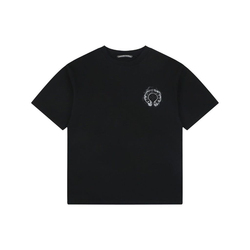 Chrome Hearts Smoke Sanskrit Scroll Embroidered Short Sleeve Tee — Black