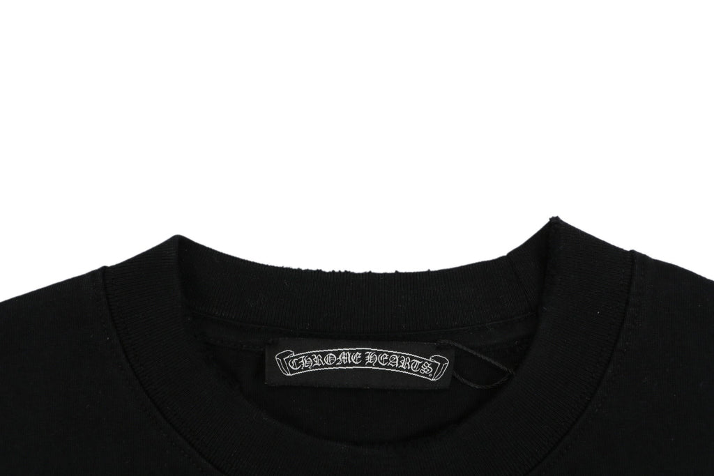 Chrome Hearts Smoke Sanskrit Scroll Embroidered Short Sleeve Tee — Black