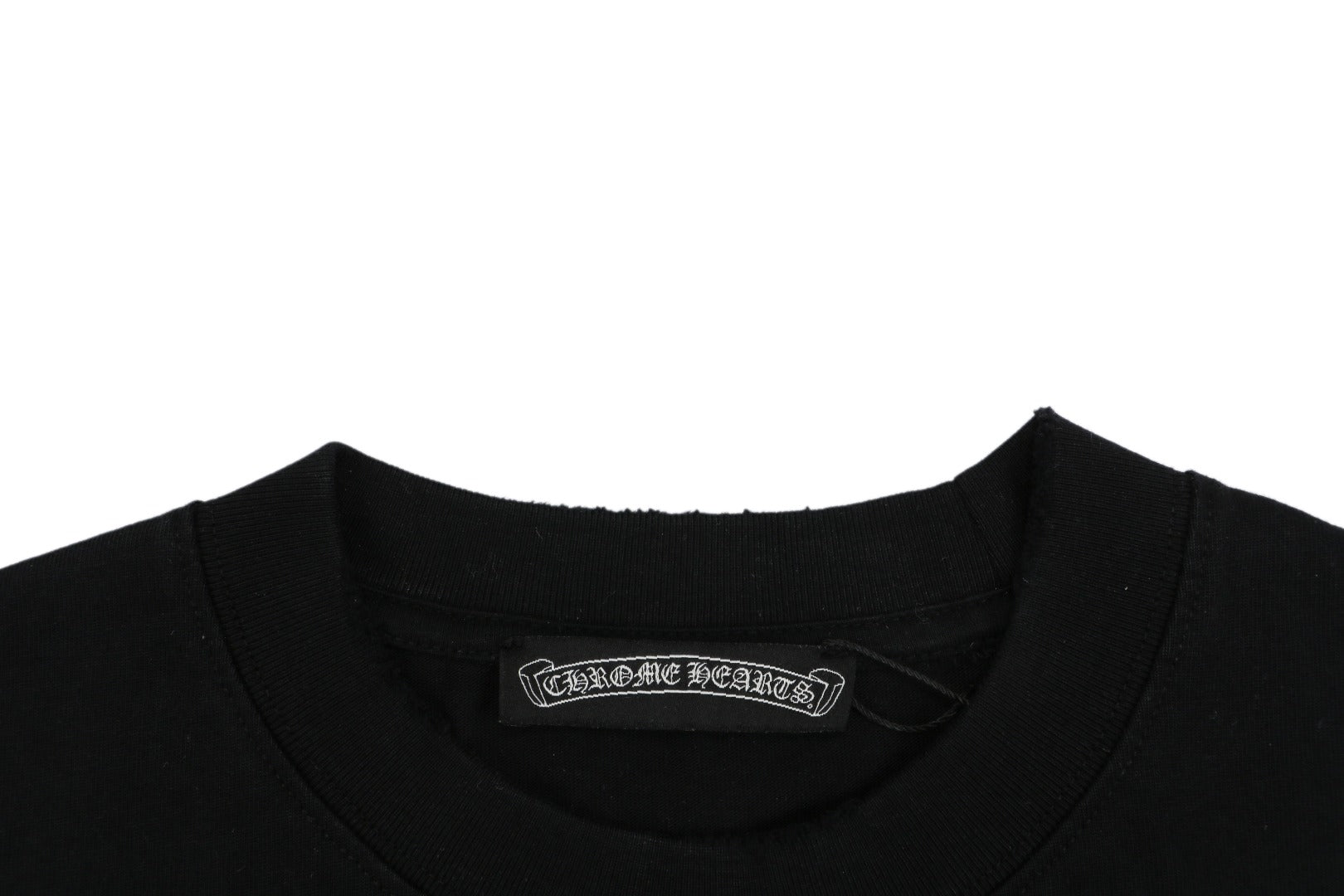 Chrome Hearts Smoke Sanskrit Scroll Embroidered Short Sleeve Tee — Black