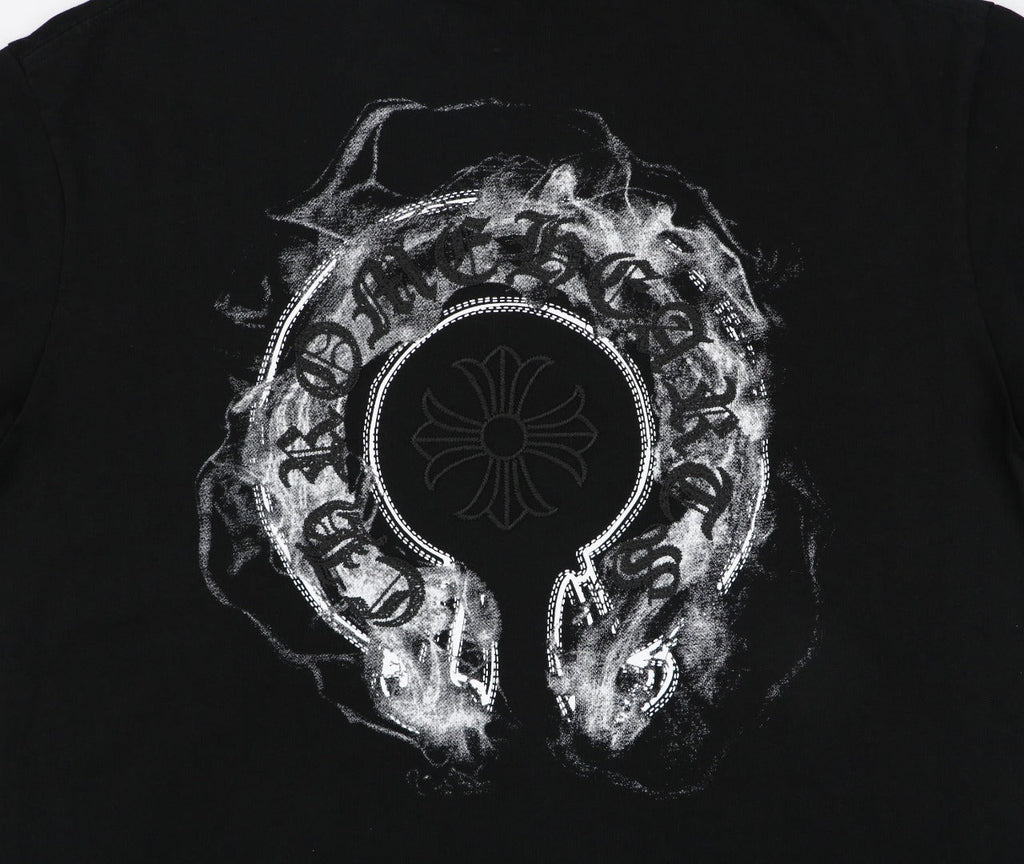 Chrome Hearts Smoke Sanskrit Scroll Embroidered Short Sleeve Tee — Black
