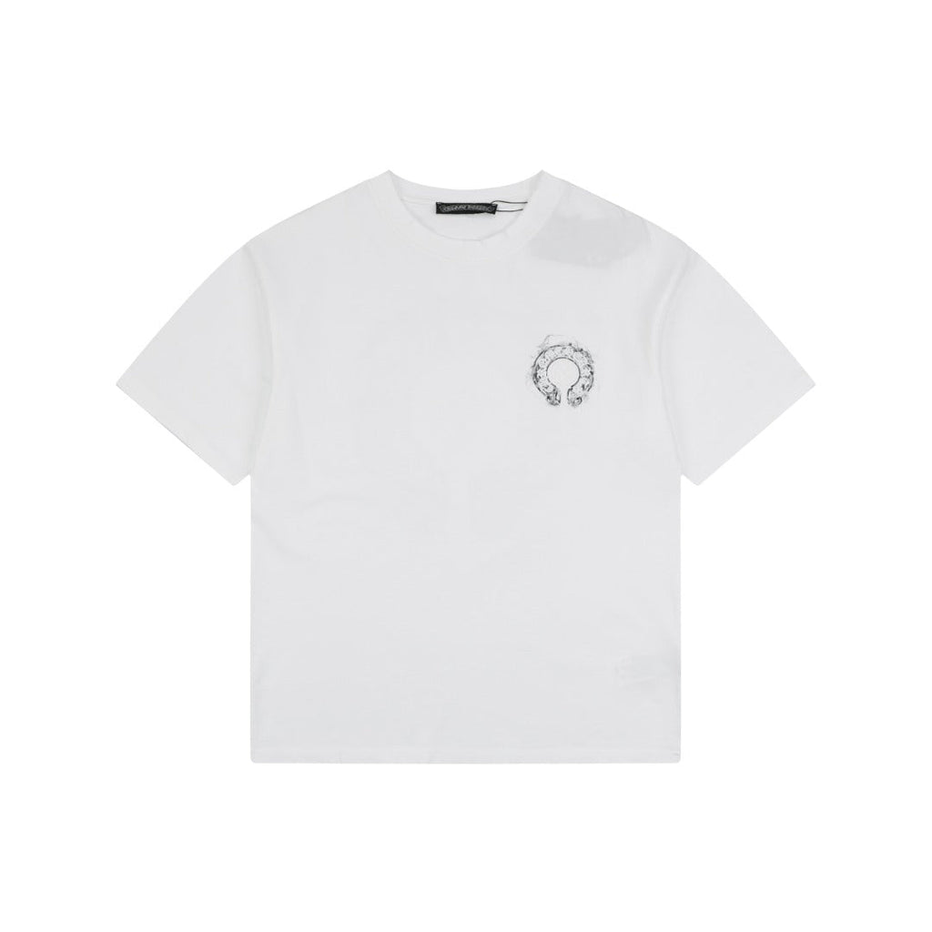 Chrome Hearts Smoke Sanskrit Scroll Embroidered Short Sleeve Tee — White