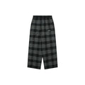 Chrome Hearts All-Over Plaid Cross Leather Tab Trousers — Black / Grey / Green