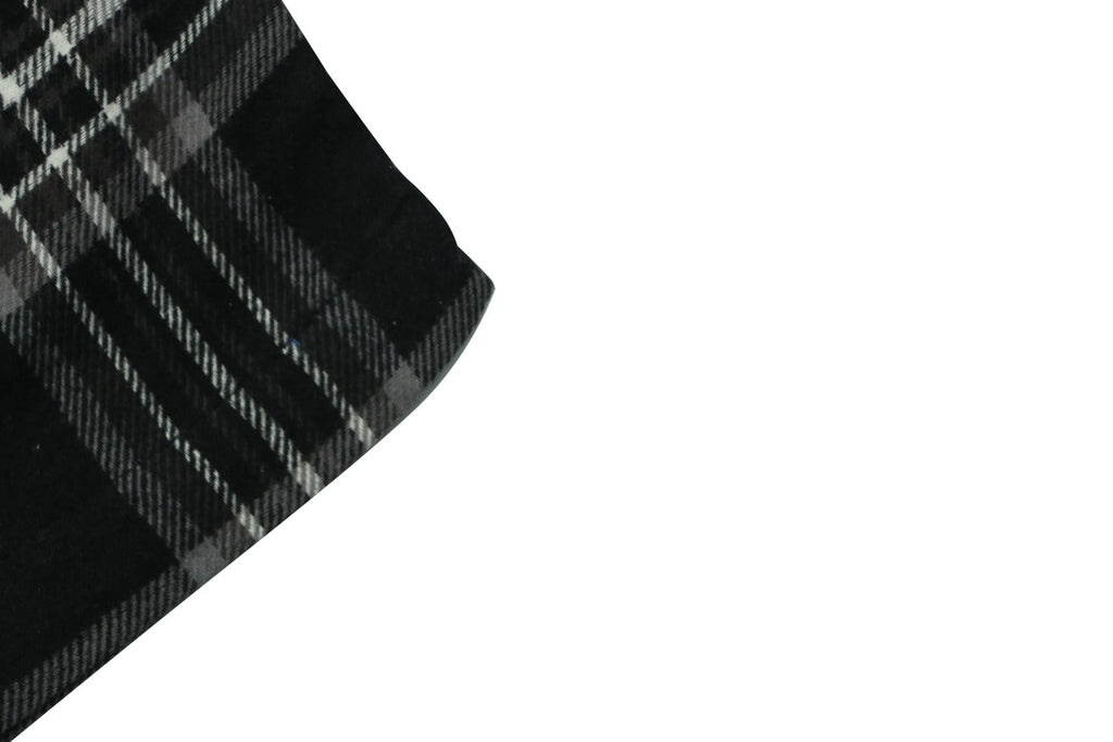 Chrome Hearts All-Over Plaid Cross Leather Tab Trousers — Black / Grey / Green