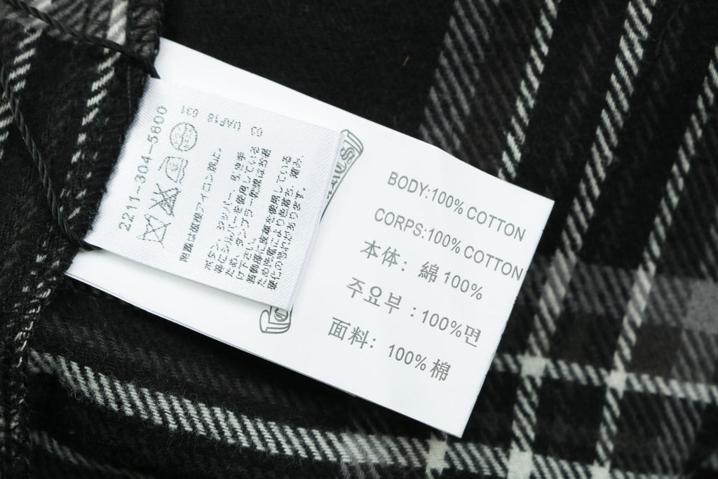Chrome Hearts All-Over Plaid Cross Leather Tab Trousers — Black / Grey / Green