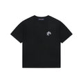 Louis Vuitton Safety Pin Letter Embroidered Knit Short Sleeve Tee — Black