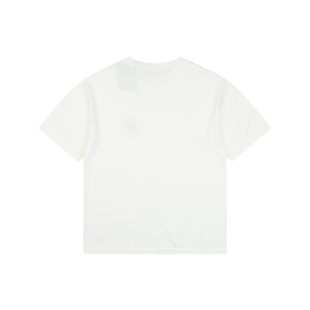 Louis Vuitton Safety Pin Letter Embroidered Knit Short Sleeve Tee — White